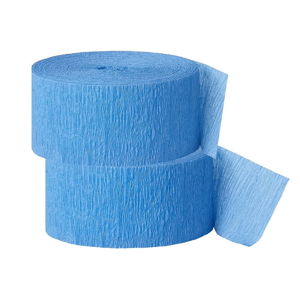 Crepe Paper Streamer, 81 Feet (2 Pack) - Party Supplies for Parties, Baby Shower, Bridal Shower (Light Blue)