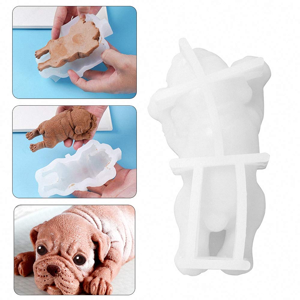 Fewo 2 Pack 3D Shar Pei Dog Silicone Molds for Baking M