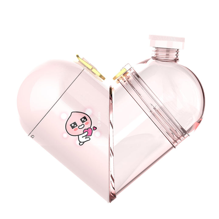 NONOO Back To School Water Bottle Cute Water Bottle With Snack Compartment&amp;Strap Gift For Kids Girls Women Teen(Pink)