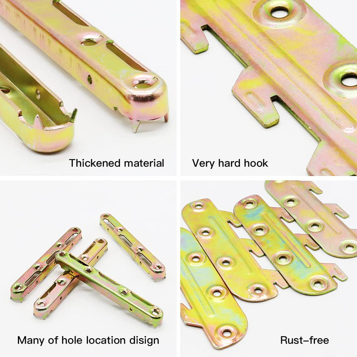 4 Set Bed Rail Brackets-Bed Frame Hardware for Wood Bed Frame Headboards Footboards - 5inch (Screws Included)