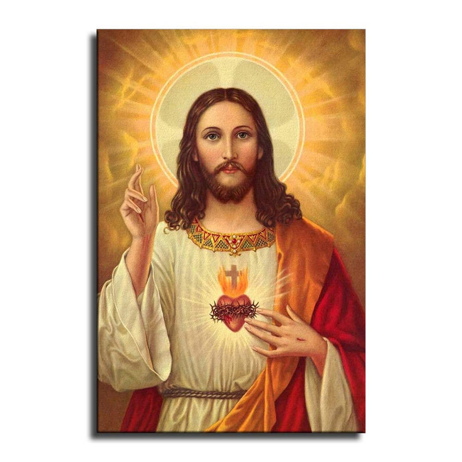 Sacred Heart of Jesus Christ Poster Picture Canvas Wall Art Print Home Room