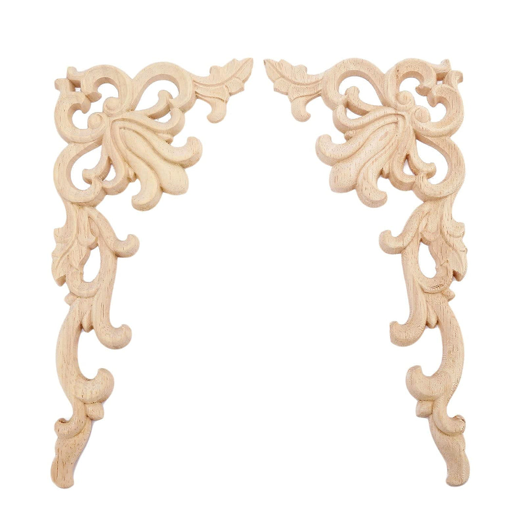 MUXSAM 1-Pair Wood Carved Onlays, 20x10cm/7.87x3.94, Le