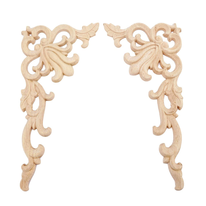 MUXSAM 1-Pair Wood Carved Onlays, 20x10cm/7.87x3.94, Le