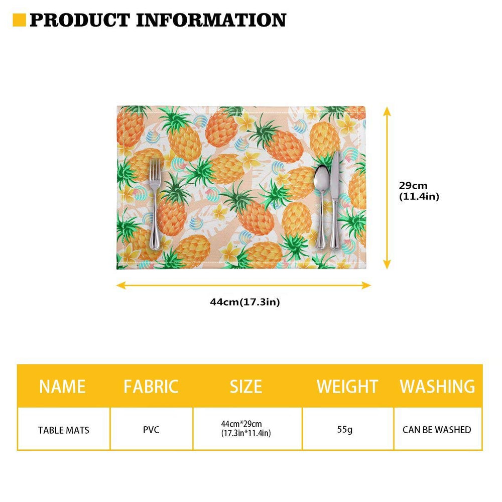 PVC Placemats for Dinning Table Mats Heat Resistant Kitchen Tablemats for Indoor Ourdoor 4 Piece Non Slip Plate Mats Farmhouse Vintage Sunflowers Beige