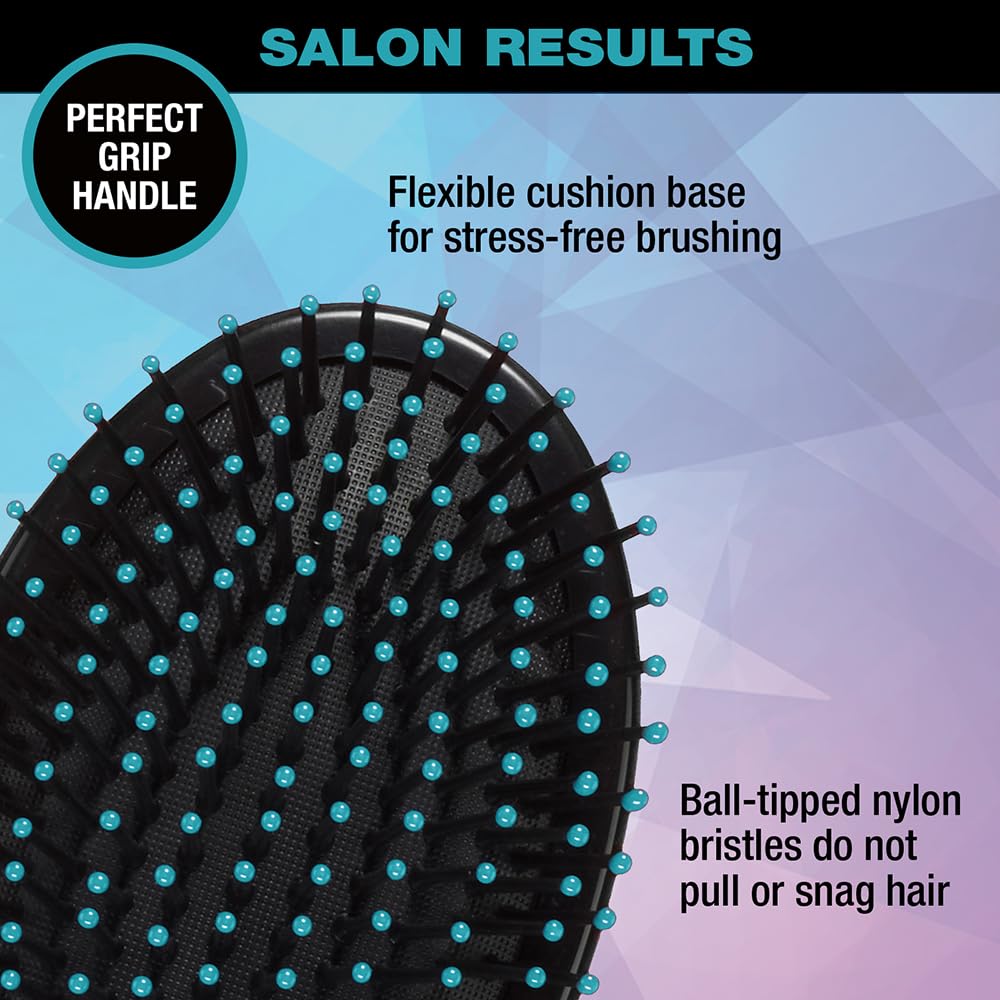 Conair Salon Results Hairbrush - Hair Brush - Cushion Base Hairbrush for All Hair Types - Hairbrush for Men and Women