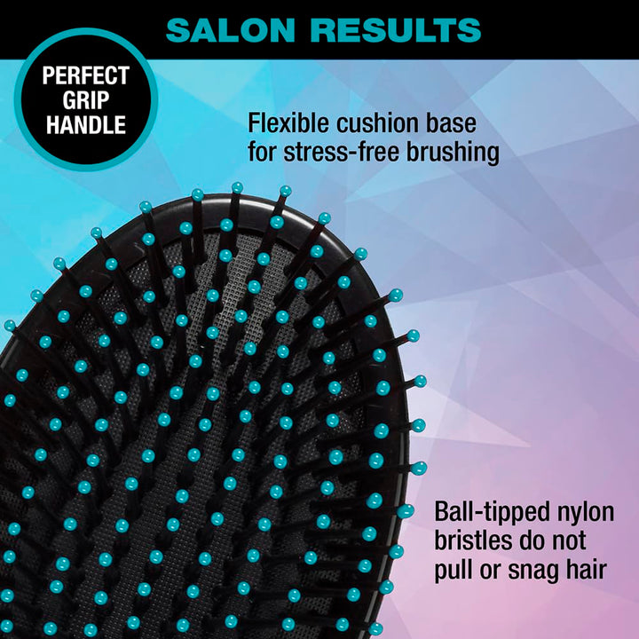 Conair Salon Results Hairbrush - Hair Brush - Cushion Base Hairbrush for All Hair Types - Hairbrush for Men and Women