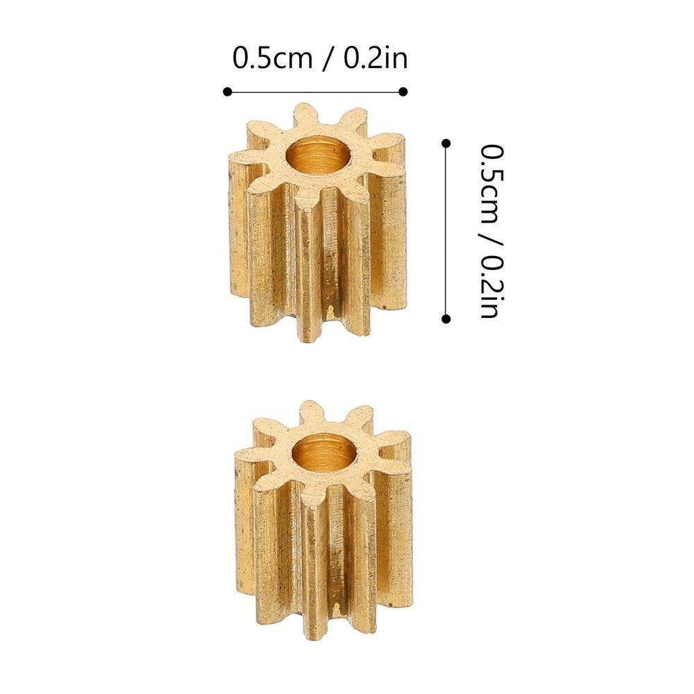 20 Pcs Small Copper Gear 2 mm 9 Tooth Aircraft Parts Toy Model Spindle Pinion Shaft Hole Mechanical Gear