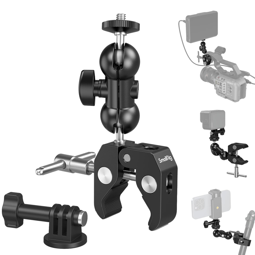 SMALLRIG Super Camera Clamp Mount, Double Ball Head Mag
