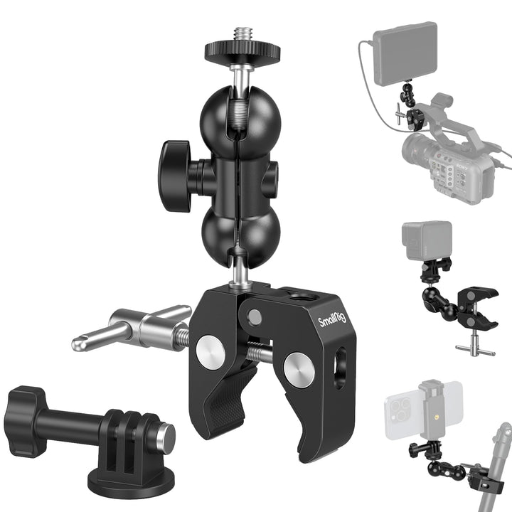SMALLRIG Super Camera Clamp Mount, Double Ball Head Mag
