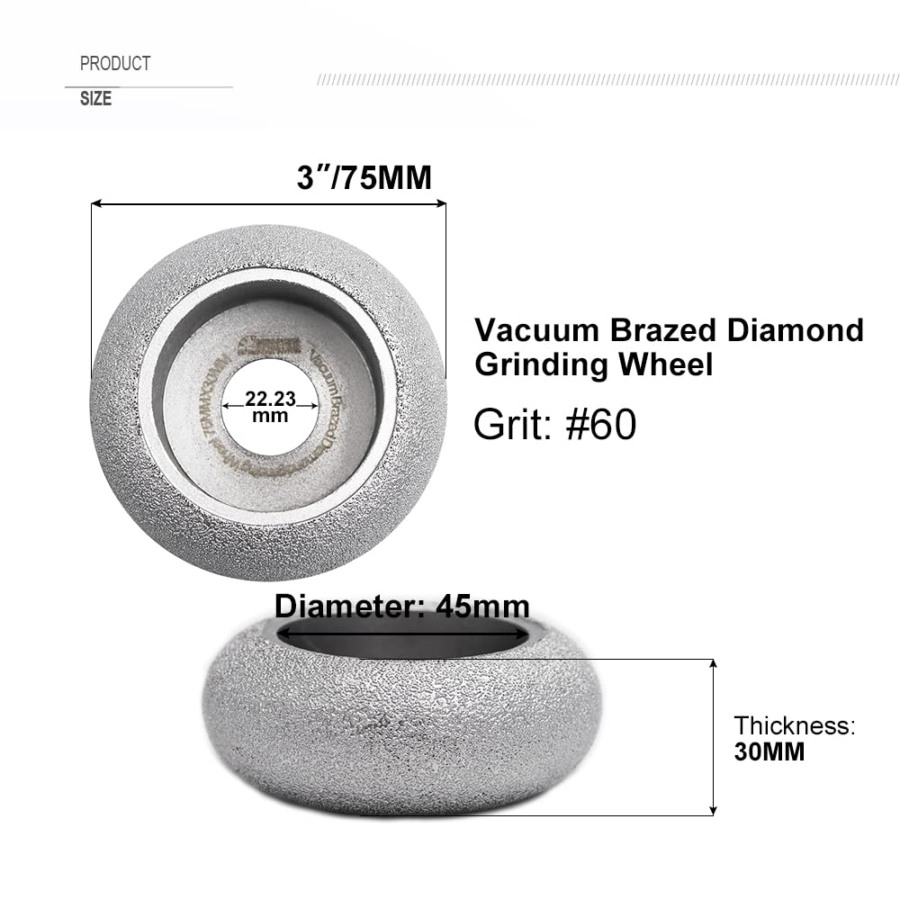 3 Inch Profile Hand Diamond Wheel Height 30mm Convex Curve Edge Grinding for Stone Marble Granite Rock