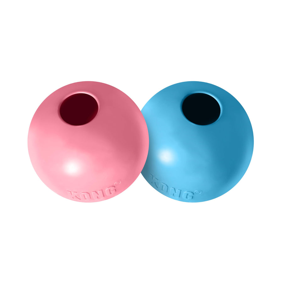 Puppy Ball w/ Hole - Soft & Durable Activity Ball for Puppies - Dog Toy Supports Healthy Exercise & Interactive Play - Dog Toy for Natural Teething - For Small Puppies - Assorted Colors