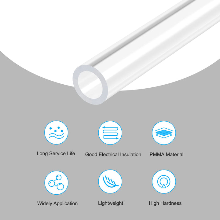 MECCANIXITY Acrylic Pipe Rigid Round Tube Clear 7mm(0.3