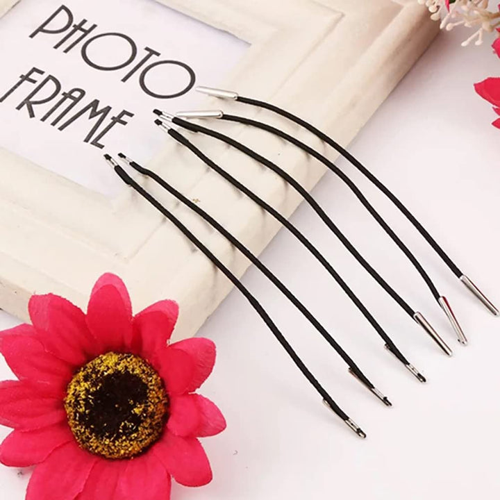 100 PCS Metal Barbs Elastic Barbed Cord Fastener Cord Locks Ends Crimp for Masks Binding Hanging