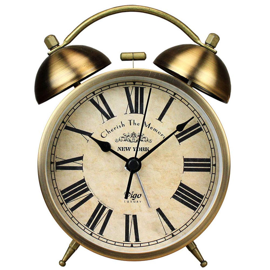 Dual Alarm Clock,4-Inch Twin Bell Alarm Clock, Table Desk Alarm Clock Battery Operated with Backlight Loud for Heavy Sleepers Bedroom