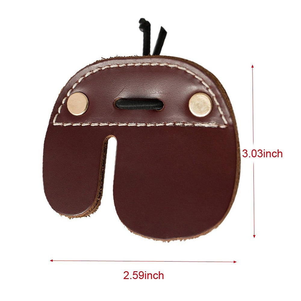 Cow Leather Archery Finger Tab for Recurve Bows Hunting Finger Protector Brown