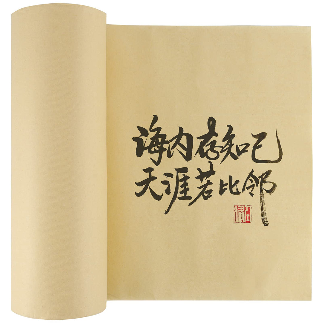 Chinese Japanese Calligraphy Paper Roll, Half Raw Ripe Sumi Paper Maobian Xuan Paper Without Grids, Bamboo Writing Paper Roll for Drawing Practice Size 328 feet x 13.7 inch