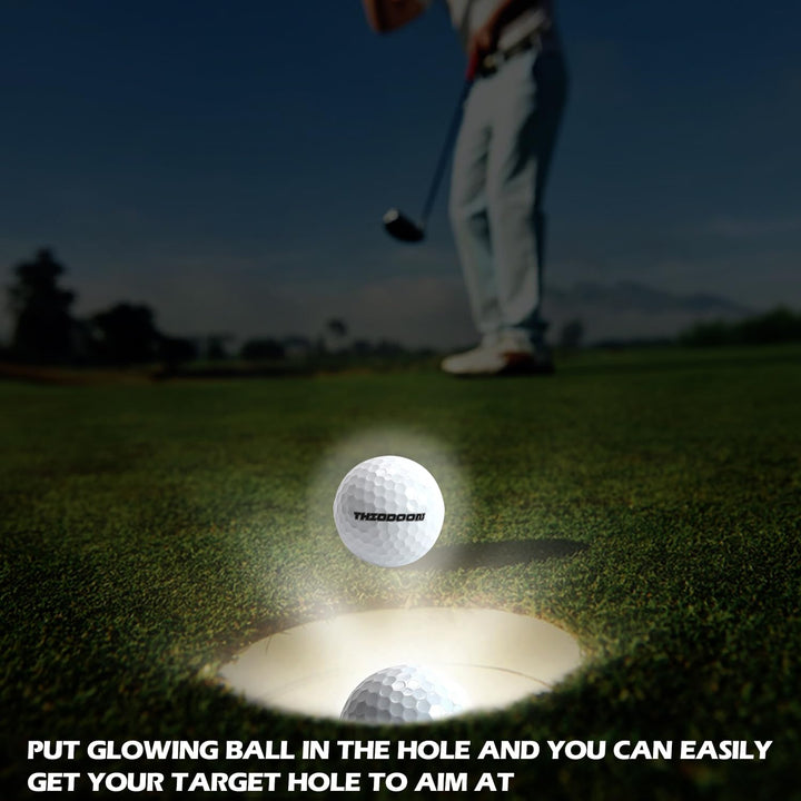 Glow in The Dark Golf Ball Upgarded Timer Resettable for Night Sports Super Bright LED Glowing Golf Balls Long Lasting Light up Golf Ball (6 Pack)