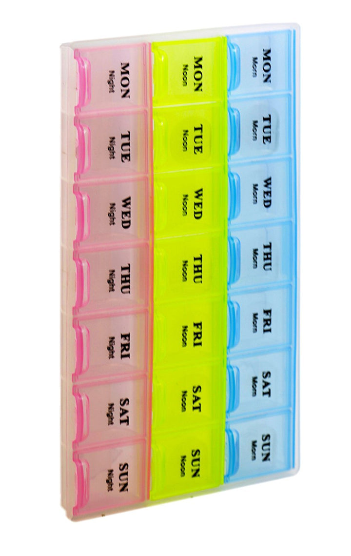 21 Compartments Pill Organizer Box, Medicine Remainder 