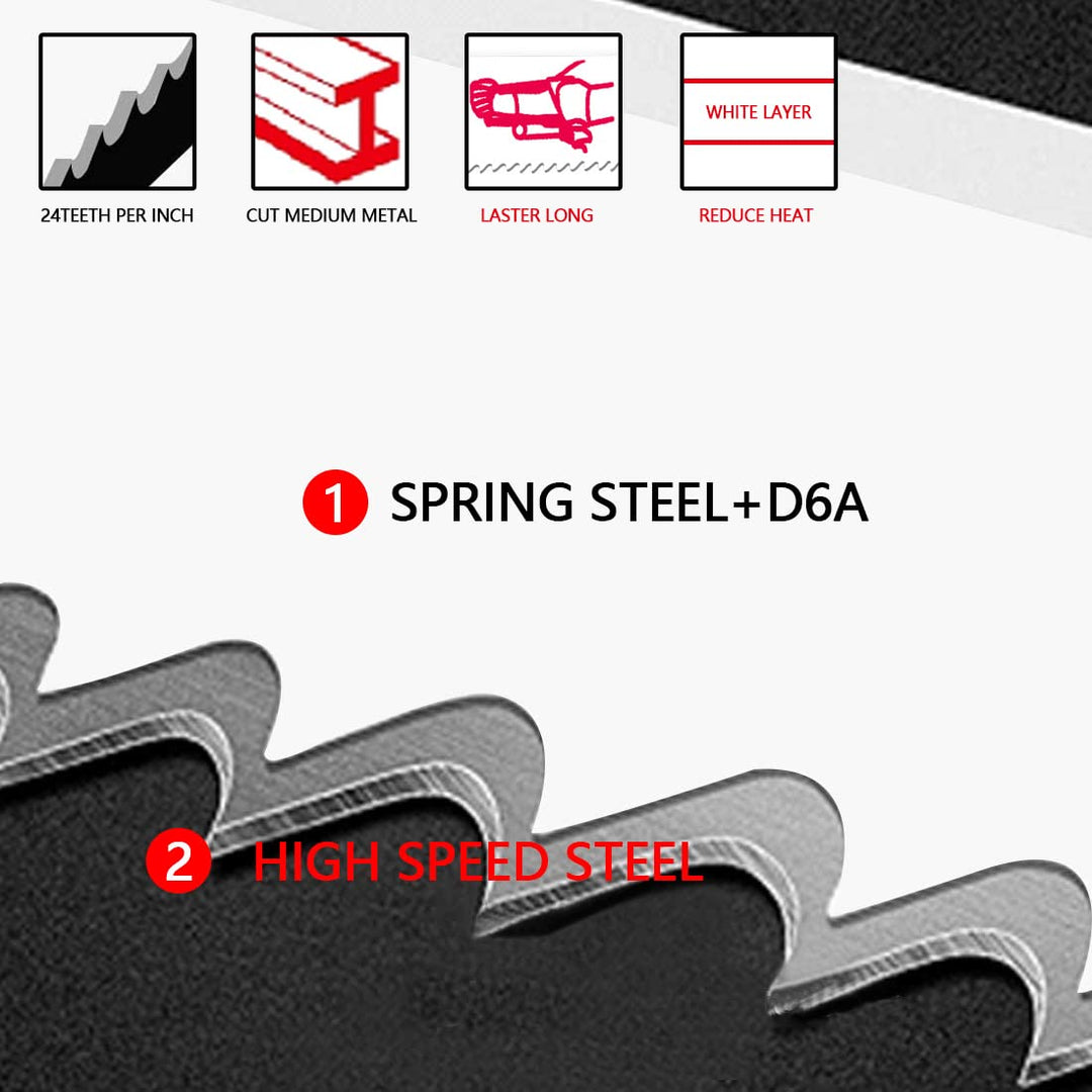 10 Hacksaw Blades Replacement Bi-Metal,Bi-Metal Safe Flex Metal,High Speed Steel -24TPI (10 Pack)