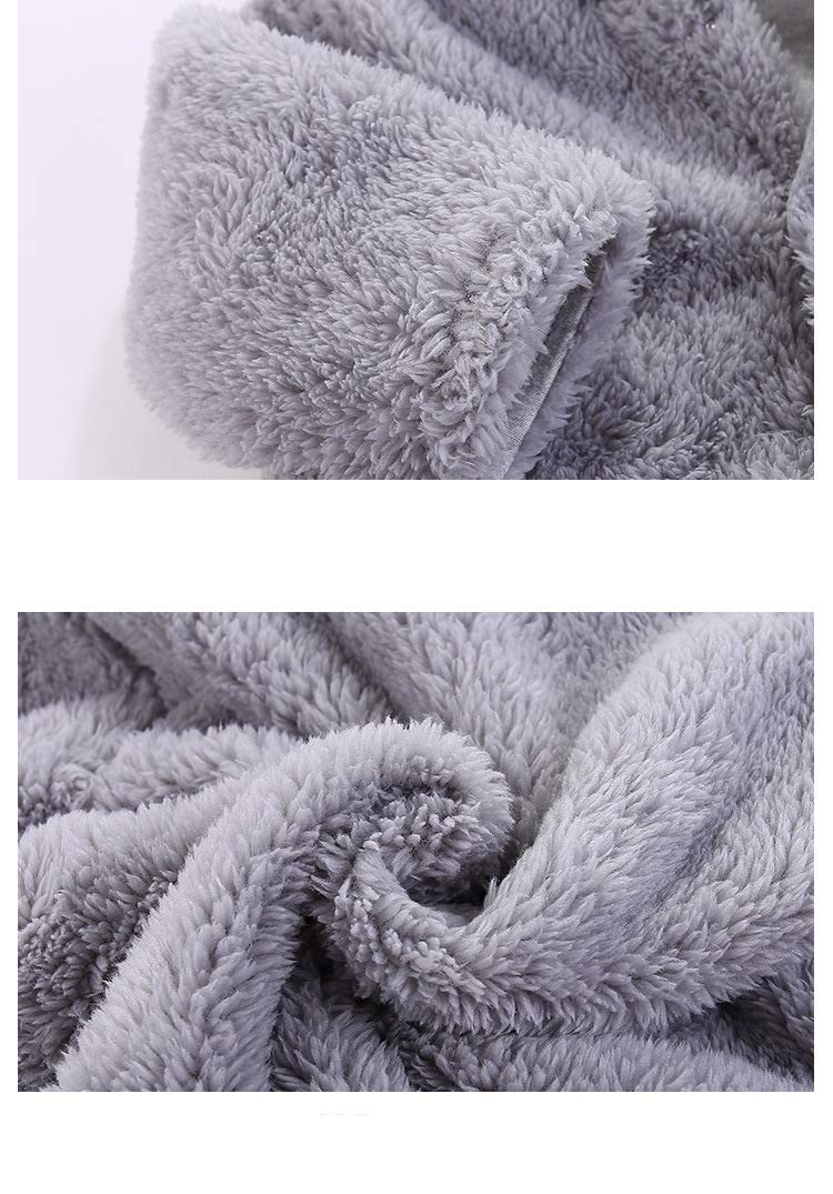 Newborn Baby Cartoon Bear Snowsuit Warm Fleece Hooded Romper Jumpsuit (Pink,3-6 Month)