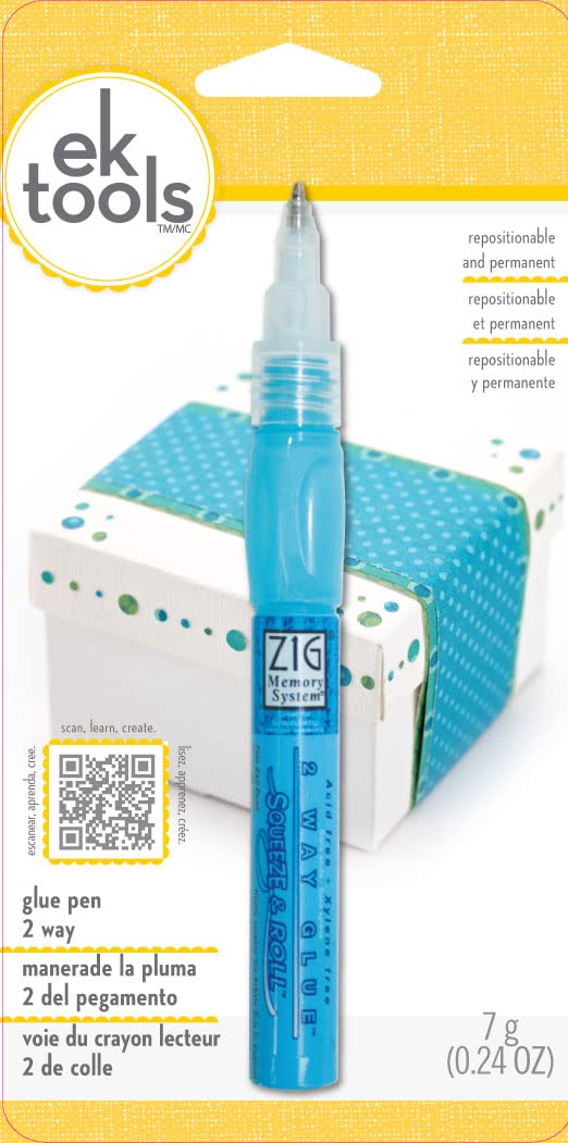 EK Tools Zig Memory System 2-Way Squeeze and Roll Glue Pen, New Package