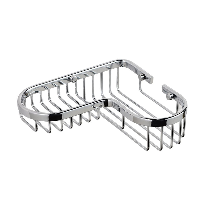 Shower Caddy Basket,Corner Shower Shelf Soap Holder,Brass Wire Basket for Inside Shower Wall Storage Bathroom Organizer in Polished Chrome
