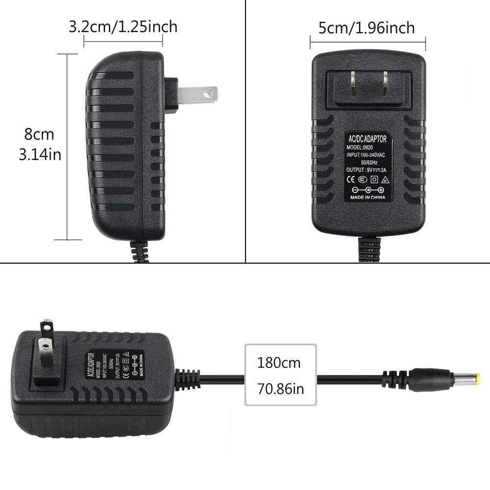 9V AC/DC Adapter Replacement for Korg KA350 KA-350 Volca FM volca bass volca Keys volca Beats Kick sequencer Analog Rythm Machine KROSS2 61 88 Keyboard MS-20 Mini MK-1S MicroKorg S