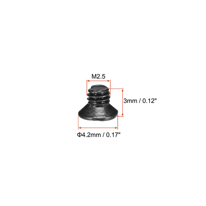 uxcell M2.5 x 3mm Phillips Screw Fasteners Black for La
