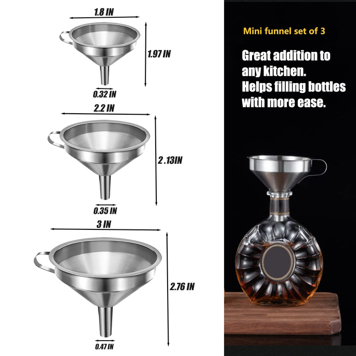 Small Funnels for Filling Bottles, Stainless Steel Smal