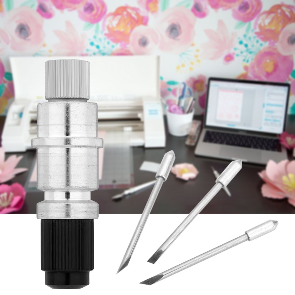 CB09 Blades for Silhouette Cameo 4/4 Plus/4 Pro/3/2/1/Portrait/Curio/with Graphtec Holder Housing 15PCS (30/45/60 Degree) Cutting Blades for Cameo Replacement Accessories Buddle