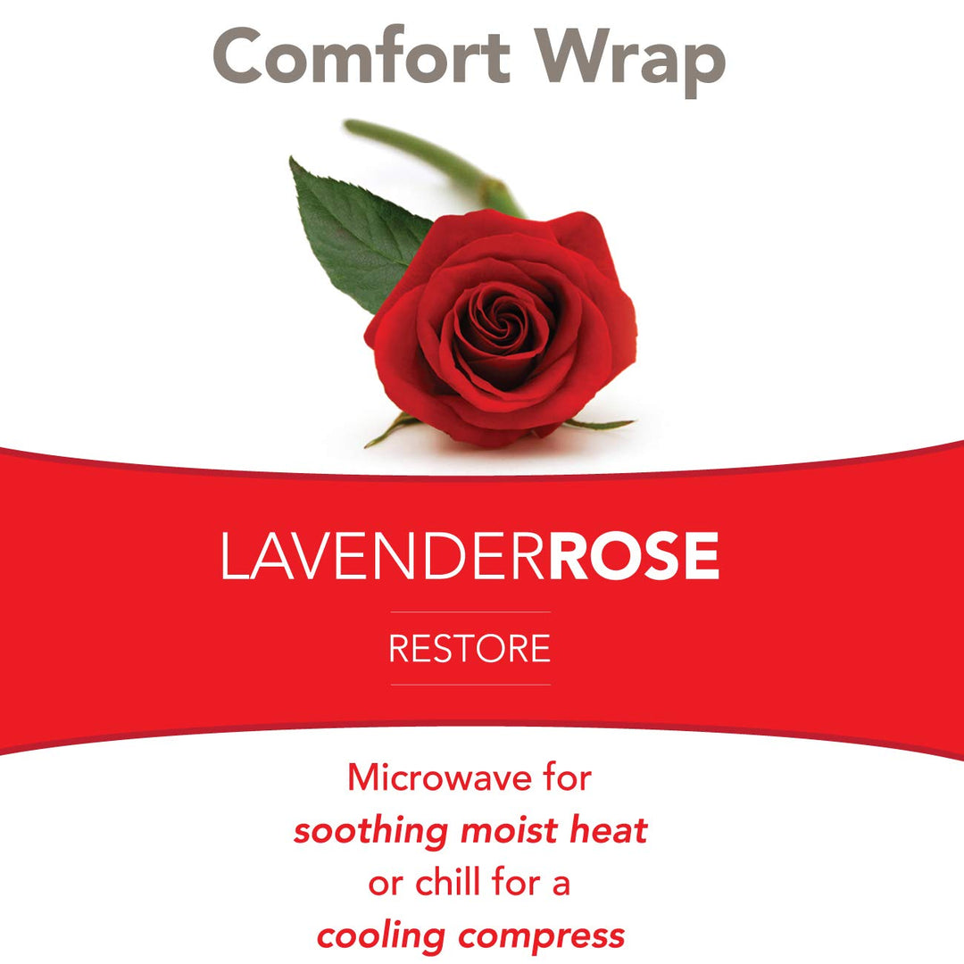 Comfort Wrap for Neck and Shoulders - Aromatherapy Heating Pad and Cooling Neck Wrap - Microwavable for Moist Heat Therapy and Freezable for Cooling Therapy - Pink, Lavender &amp; Rose Scent