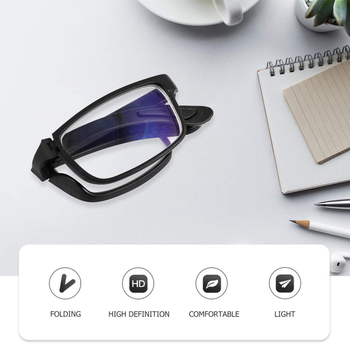 EXCEART - 2.0 Nearsighted Glasses Folding Reading Glasses Black Myopia Glasses Long Distance Eyeglasses with Portable Case