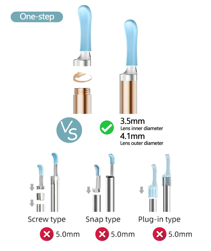 Bebird Replacement Tips Ear R1-8 PCS Waterproof Silicone Ear Spoon for Wet/Dry Earwax Cleaning - Original Ear Cleaner Tips Set for W3/R3/T15/X3/D3Pro/M9 (New Spiral Structure)