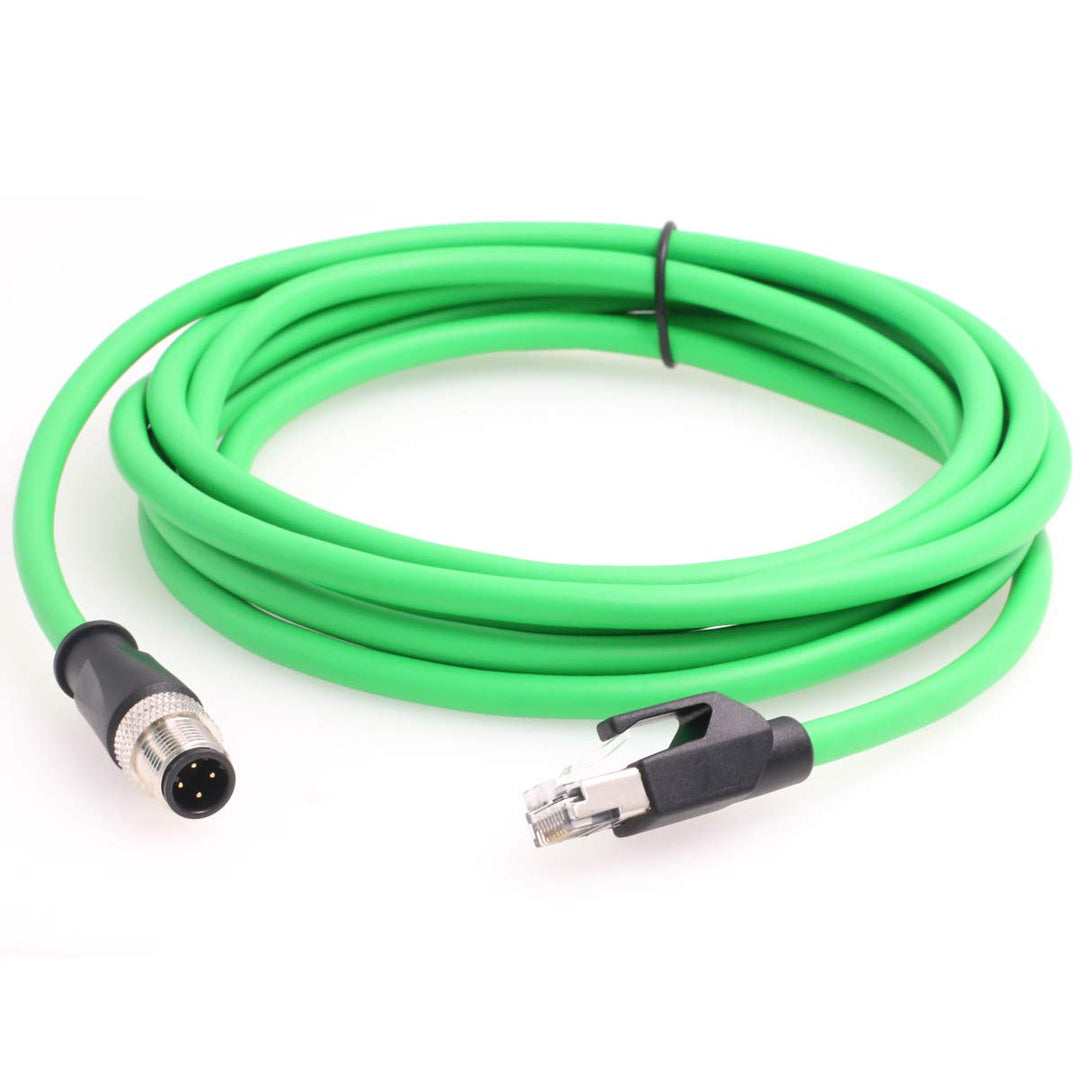 Eonvic M12 4 Pin D-Code to RJ45 Gigabit Cognex Industri