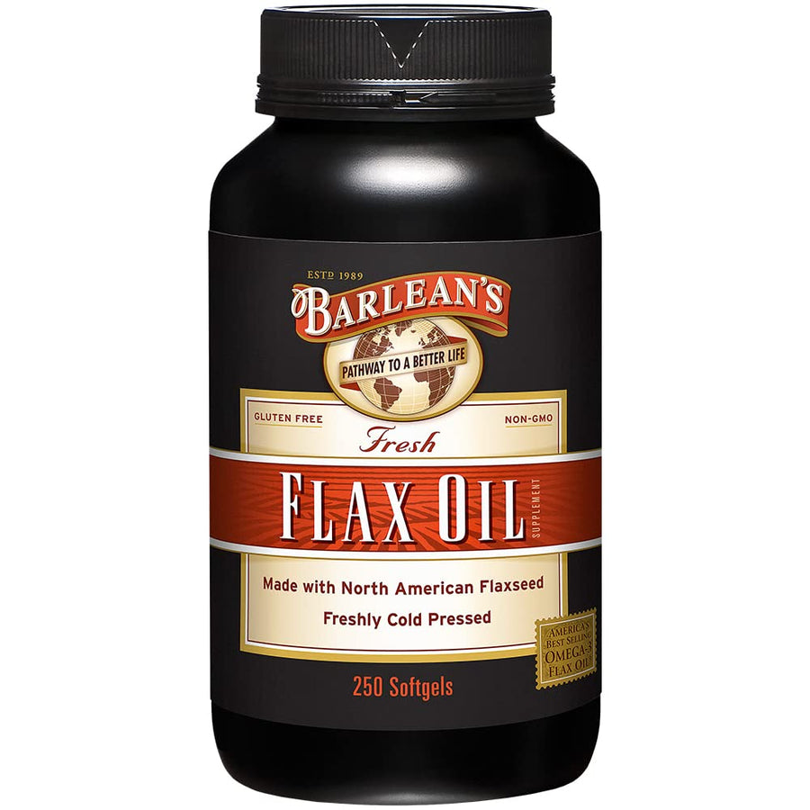 Flaxseed Oil Softgels, Cold-Pressed Flax Seed Supplement with 1,650 mg ALA Omega-3 Fatty Acids, 1000mg, 250 ct