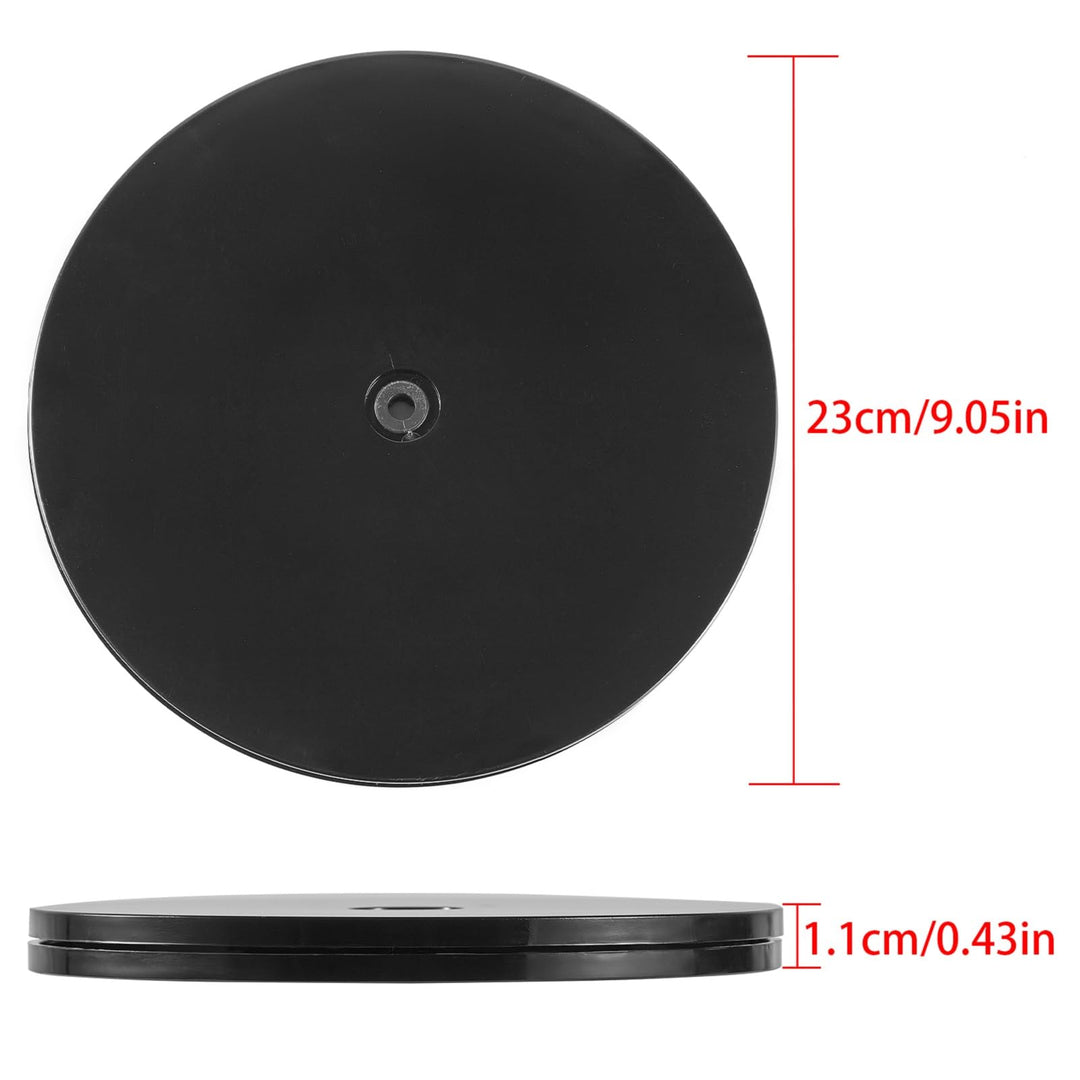 9 inch Lazy Susan Turntable Black Acrylic Ball Bearing Rotating Tray for Spice Rack Table Cake Kitchen Pantry Decorating TV Laptop Computer Monitor, 50-lb Load Capacity (360° Rotation)