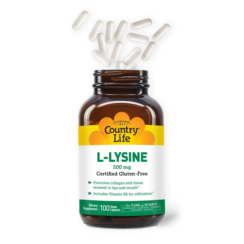 Country Life L-Lysine 500mg with B-6, Supports Immune H
