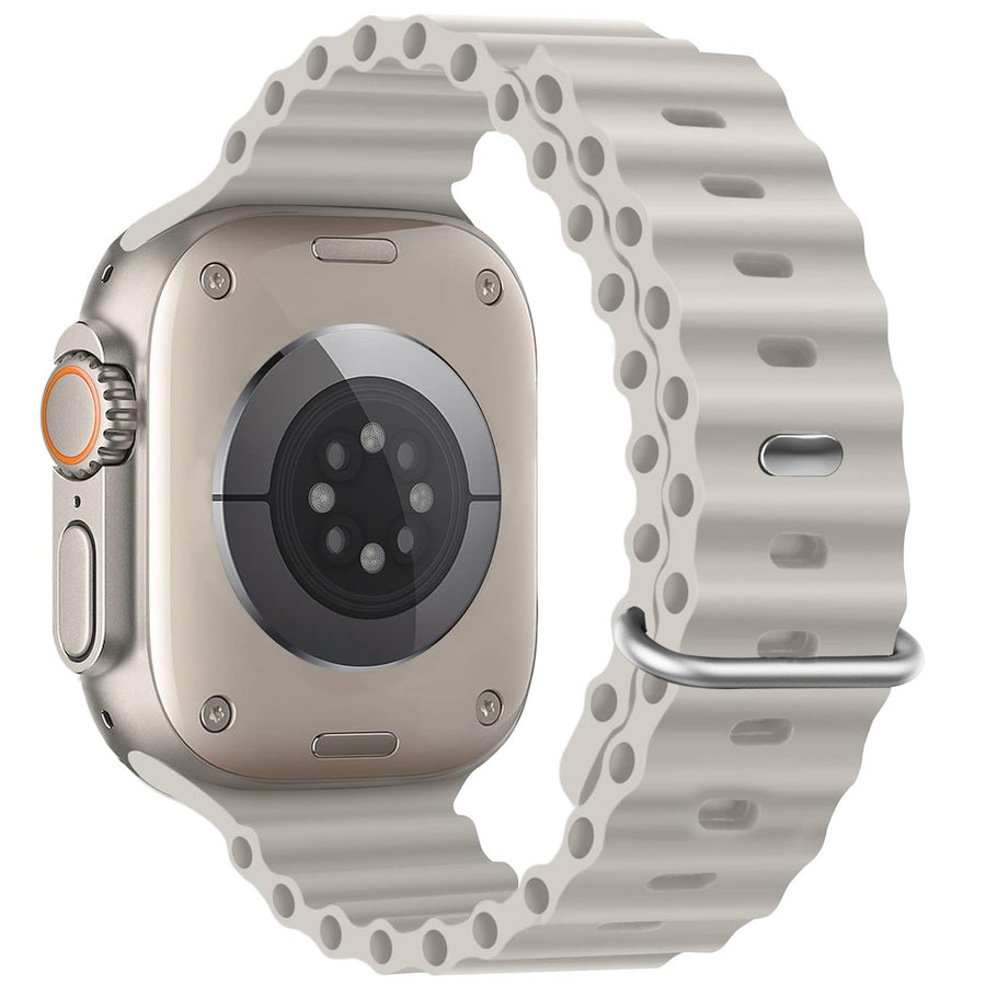 Ocean Silicone Sport Band - Compatible with Apple Watch Ultra 2/Ultra Band 49mm 46mm 45mm 44mm Men Women, Breathable Soft Waterproof Strap for iWatch Ultra 2, iWatch Ultra Series 10 SE/9/8/7/6/5
