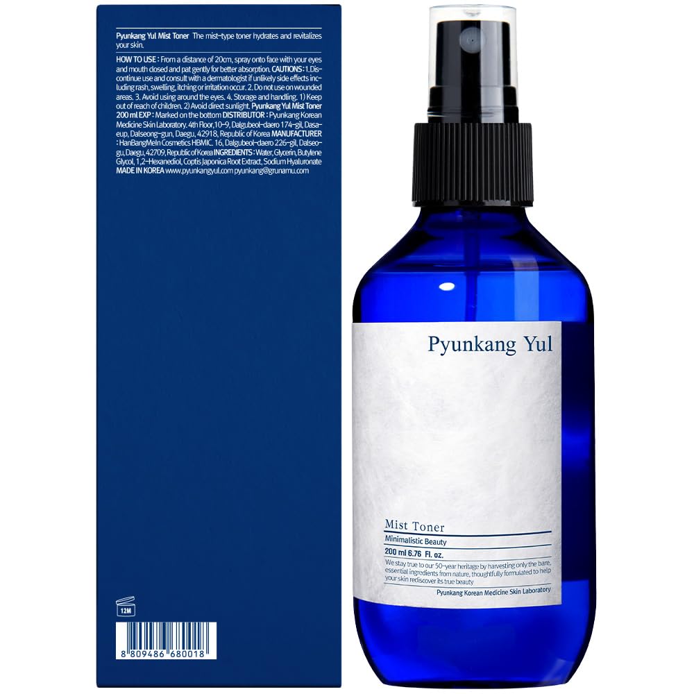 Facial Mist Toner 6.8 Fl. Oz - Face Moisturizer Skin Care Korean Spray Toner for Oily and Combination Skin Types - Astringent for Face Certified as a Zero-Irritation - Watery Texture