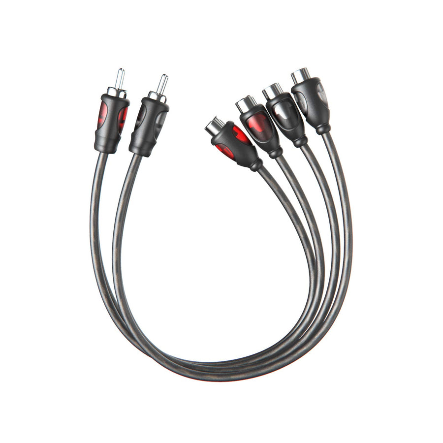 ROCKRIX 1ft RCA 1 Male to 2 Female Audio Speaker Y Adap