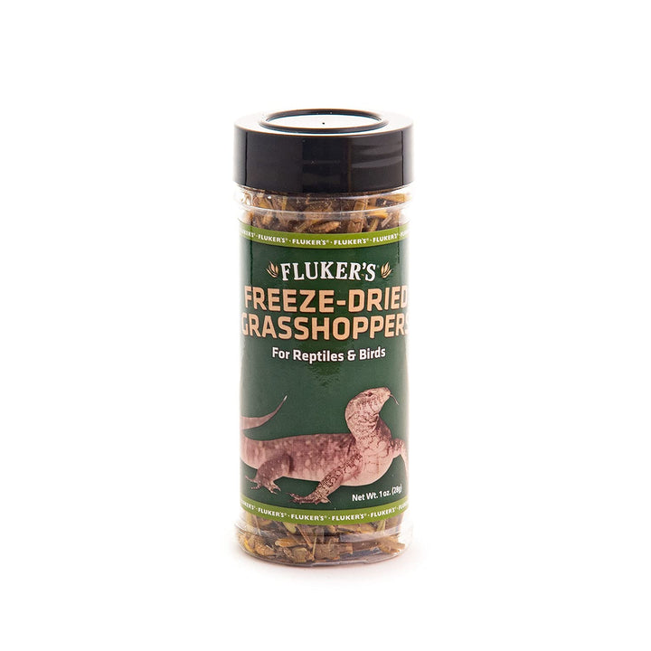 Fluker's Freeze Dried Grasshoppers, Nutrient-Packed, Ideal for Lizards, Reptiles, Birds, Fish, Hedgehogs, 1.7 oz