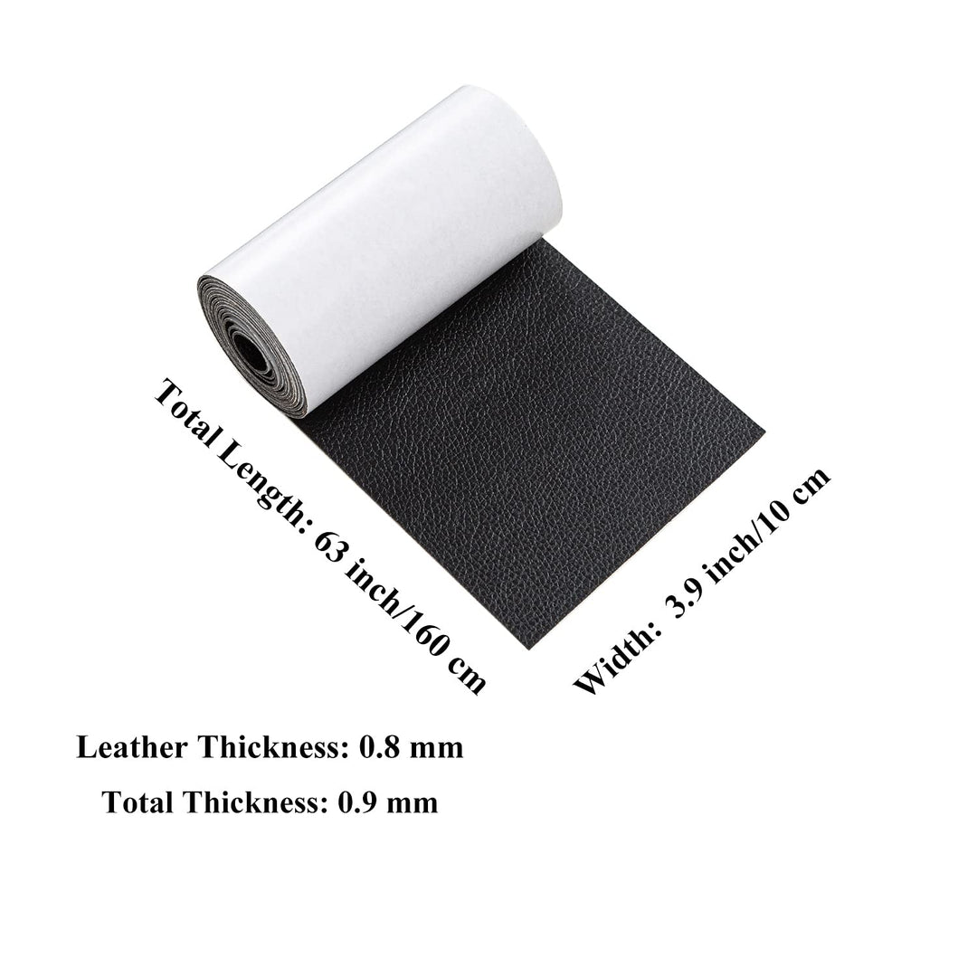 Leather Repair Tape Patch Kit 2 Packs 3.9 X 63 inch Self-Adhesive Leather Sticker for Furniture Sofa Vinyl Car Seats Couch Chairs Handbags Jackets Shoes First Aid Fix Tear(Off White)