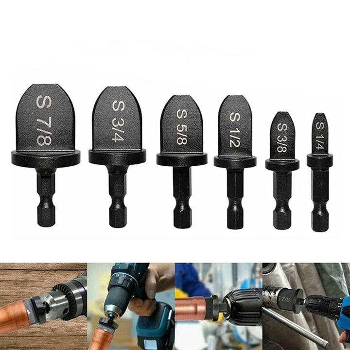 6pcs HVAC Repairing Set Air Conditioner Copper Tube Expander Swaging Tool Manual Pipe Swage Expander Drill Bit Soft Copper Tubing Bit with 1/4&#39;&#39;, 3/8&#39;&#39;, 1/2&#39;&#39;, 5/8&#39;&#39;, 3/4&#39;&#39;, 7/8&#39; Bits