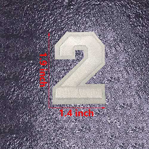 White Iron On Numbers Patches Sew On Applique Patches 0-9 Ironed On Numbers Embroidered Patch DIY Badge Decorative Repair Patches for Clothes Hats Clothing Backpacks Shirts Shoes