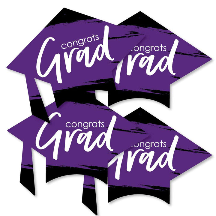 Purple Grad - Best is Yet to Come - Grad Cap Decorations DIY Purple Graduation Party Essentials - Set of 20