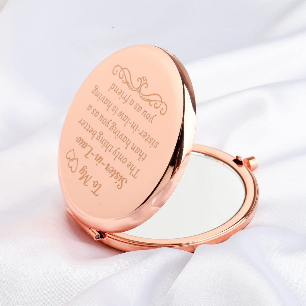 to My Sister-in-Law Gifts Sister in Law Compact Mirror The Only Thing Better Than Having You As a Sister Makeup Mirror Wedding Gift Future Sister in Law Gift (Pink)