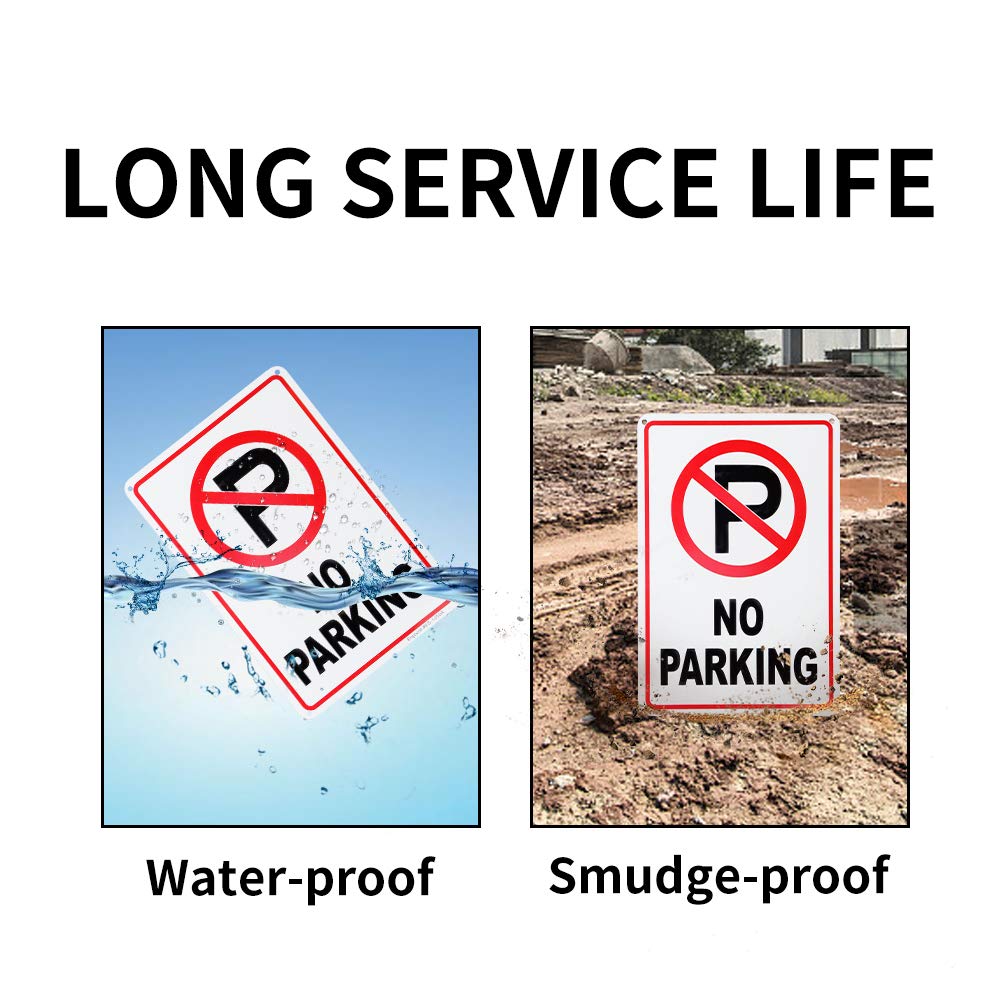 3 Pack No Parking Sign 10x 7 .04 Aluminum Reflective Sign Rust Free Aluminum-UV Protected and Weatherproof