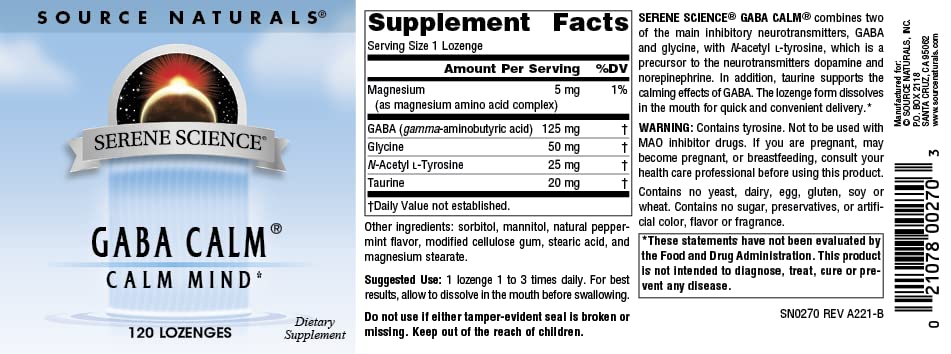 Source Naturals Serene Science, GABA Calm Quick Dissolv