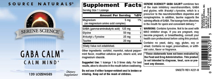 Source Naturals Serene Science, GABA Calm Quick Dissolv