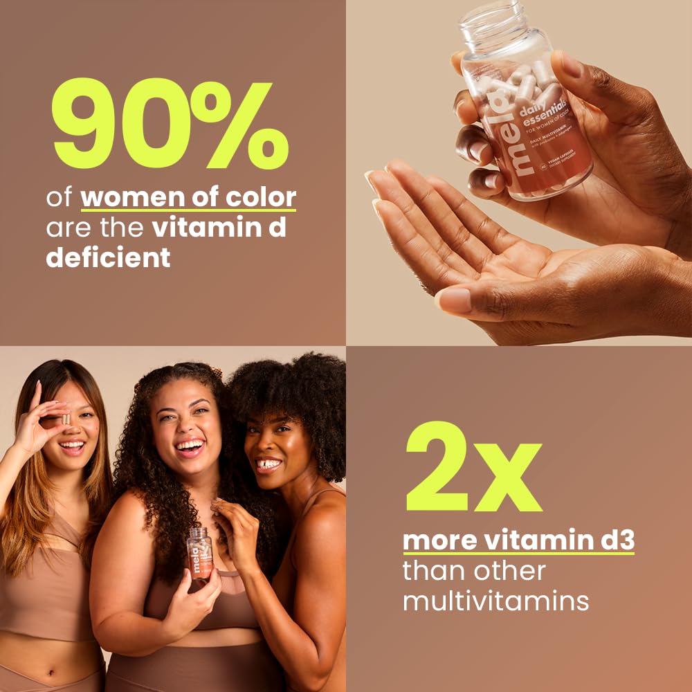 Daily Essentials Multivitamin for nated Women - High-Dose Vitamin D3 and B12, Probiotics, Lion's Mane, Ceylon Cinnamon - Vegan, Gluten Free, Non-GMO, 30 Day Supply (60 Capsules)